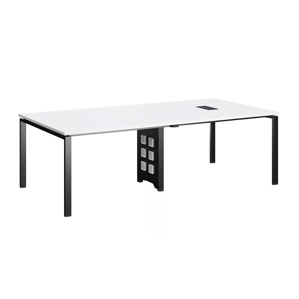 Конферентна маса Monaco, 2400 х 1200 х 750 mm,бял плот, черни метални крака